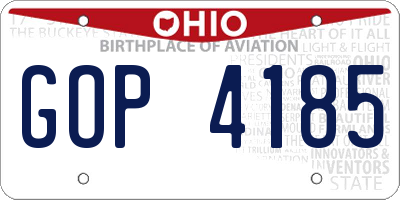 OH license plate GOP4185