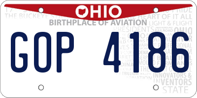 OH license plate GOP4186