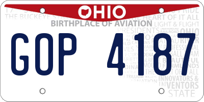 OH license plate GOP4187
