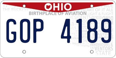 OH license plate GOP4189