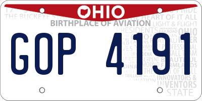 OH license plate GOP4191