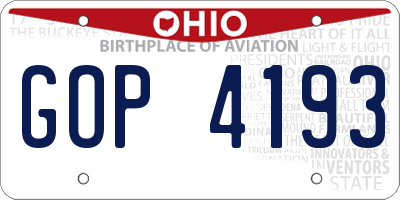 OH license plate GOP4193