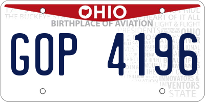 OH license plate GOP4196