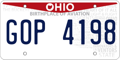 OH license plate GOP4198