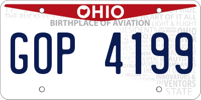 OH license plate GOP4199