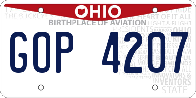 OH license plate GOP4207