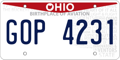 OH license plate GOP4231
