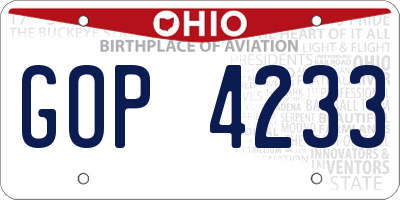 OH license plate GOP4233