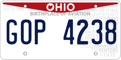 OH license plate GOP4238