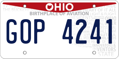 OH license plate GOP4241