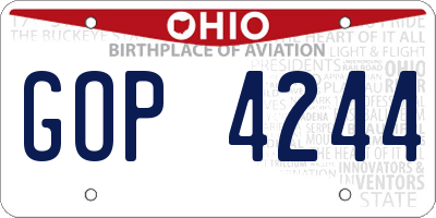OH license plate GOP4244