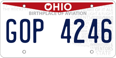 OH license plate GOP4246
