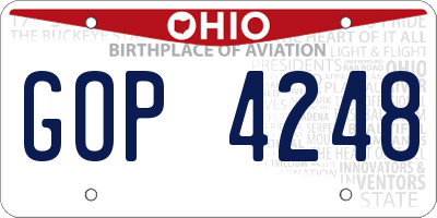 OH license plate GOP4248