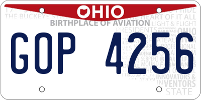 OH license plate GOP4256