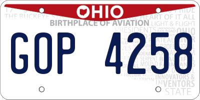 OH license plate GOP4258