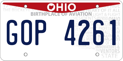 OH license plate GOP4261