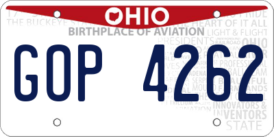 OH license plate GOP4262