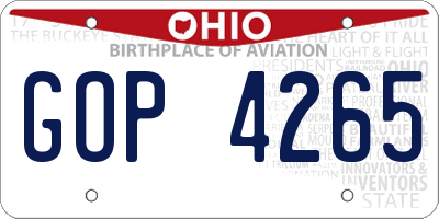 OH license plate GOP4265