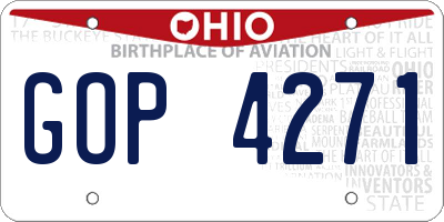 OH license plate GOP4271