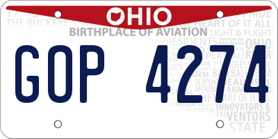 OH license plate GOP4274