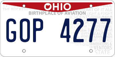 OH license plate GOP4277