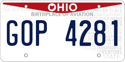 OH license plate GOP4281