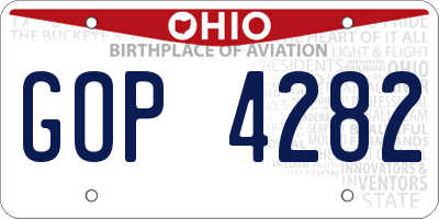 OH license plate GOP4282
