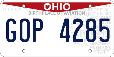 OH license plate GOP4285