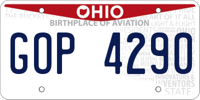 OH license plate GOP4290