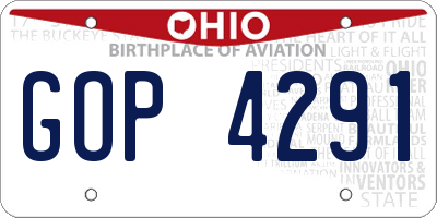 OH license plate GOP4291