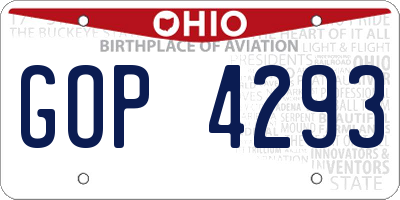 OH license plate GOP4293