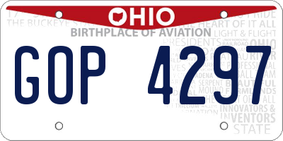 OH license plate GOP4297