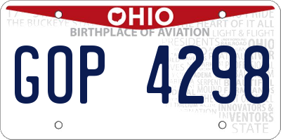 OH license plate GOP4298