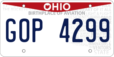 OH license plate GOP4299