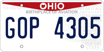 OH license plate GOP4305