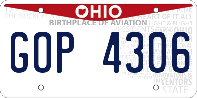 OH license plate GOP4306