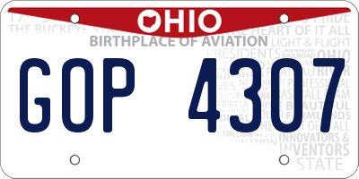 OH license plate GOP4307
