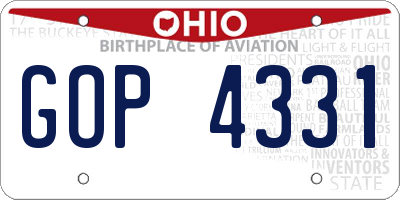 OH license plate GOP4331