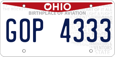 OH license plate GOP4333
