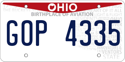 OH license plate GOP4335