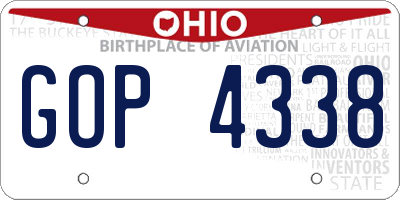 OH license plate GOP4338