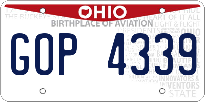 OH license plate GOP4339