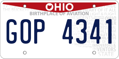 OH license plate GOP4341