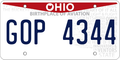 OH license plate GOP4344