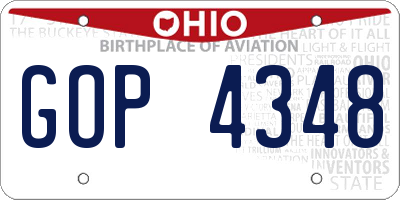 OH license plate GOP4348