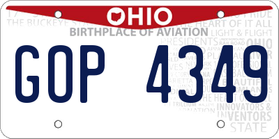 OH license plate GOP4349