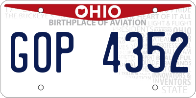 OH license plate GOP4352