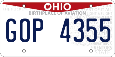 OH license plate GOP4355