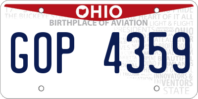 OH license plate GOP4359