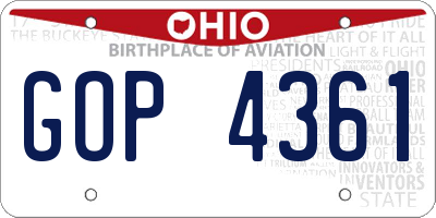 OH license plate GOP4361